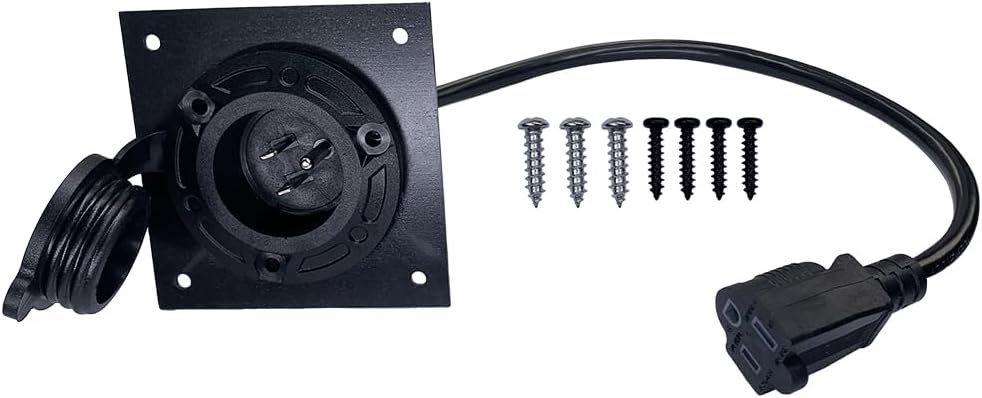 for EZGO TXT36 Golf Cart Charger Port Cover Plate Adapter for Lithium Battery with 120V Plug & Install Hardware Waterproof
