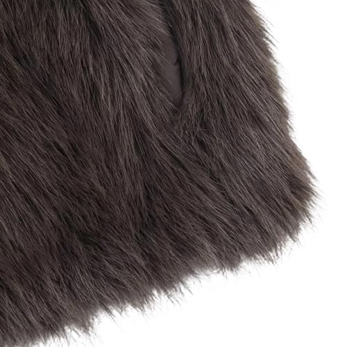 Chaleco sintético corto moda elegante ropa exterior gris S 5