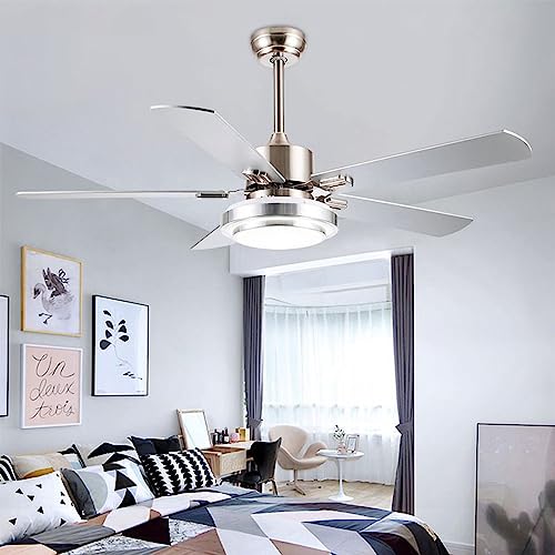Ventilateur de plafond 52 pouces avec lumière LED télécommandé à 3 vitesses pour salon