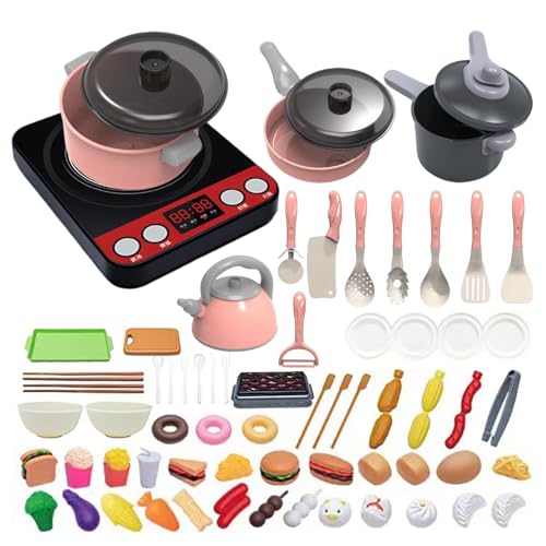 Tuxuseo Juego de cocina infantil de 71 piezas | con sonido y utensilios de cocina para niños y niñas de 3 a 8 años