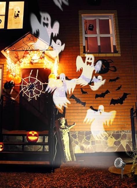 Minetom Halloween Projector Lights Outdoor, Rotating Ghost Projector Halloween, Waterproof Halloween Light Projector Landscape Lights for Outdoor Indoor, Yard, Patio, Garden, Party Decor