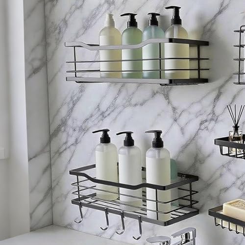 Étagère pour douche adhésive en acier pour rangement de salle de bain
