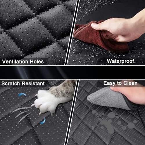 Image of GMC Seat Covers Custom Fit for GMC 2000-2026, Waterproof Nappa Leather Car Seat Cover, Comfortable and Anti-Slip Front Seat Covers(2 Seats /Black Red)