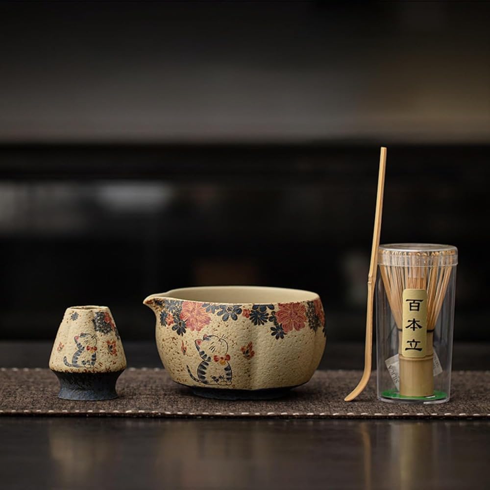 Amazon | MLTUN MAKAN 抹茶 セット 自宅用 茶道具 初心者 4点セット