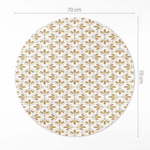 Tapis vinyle ø70 cm cuisine rond durable deco de sol résistant - 4