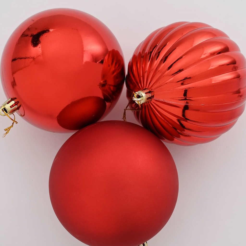 vidaXL Ensemble de Boules de Noël XXL 4 pc LED Rouge Ø 20 cm Plastique