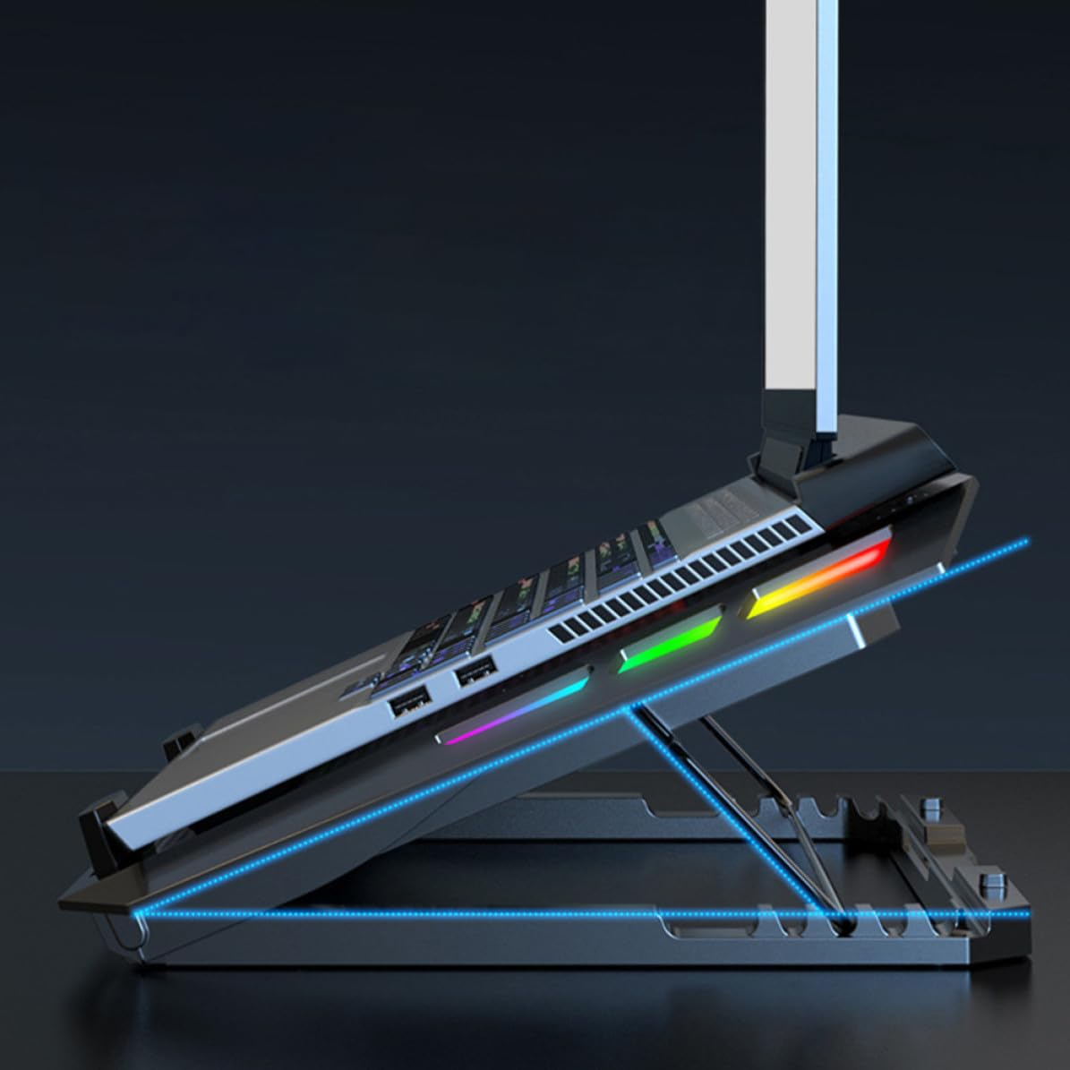 Base Refrigeradora para Portátil Plegable 5 Alturas y 10 Luces