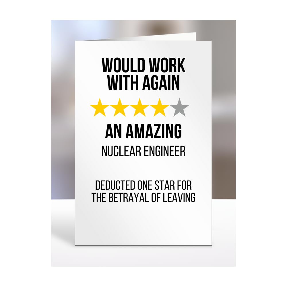 Would Work with Again, Funny Leaving Card for Nuclear Engineer, Farewell, Great Gift for Colleagues, Boss, Manager, Goodbye, Christmas, Joke, Silly, Gag, A5-223b_258 — image 1