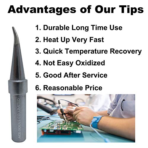 Image of ETX Bent Conical Round All-round 0.2mm for WESD50 WES50 WESD51 WES51 PES50 LR20 PES51 LR21 WE1010NA (WE1010EU) WE1010 ACE Brand Solder Iron Handle Tips Great for Drag Soldering (20)