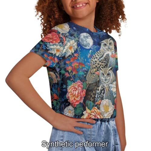 Image of 4th of July Shirt for Girls 7-8 Years US Flag Crop Tops Kids Outfit Independent Day Graphic Tee-