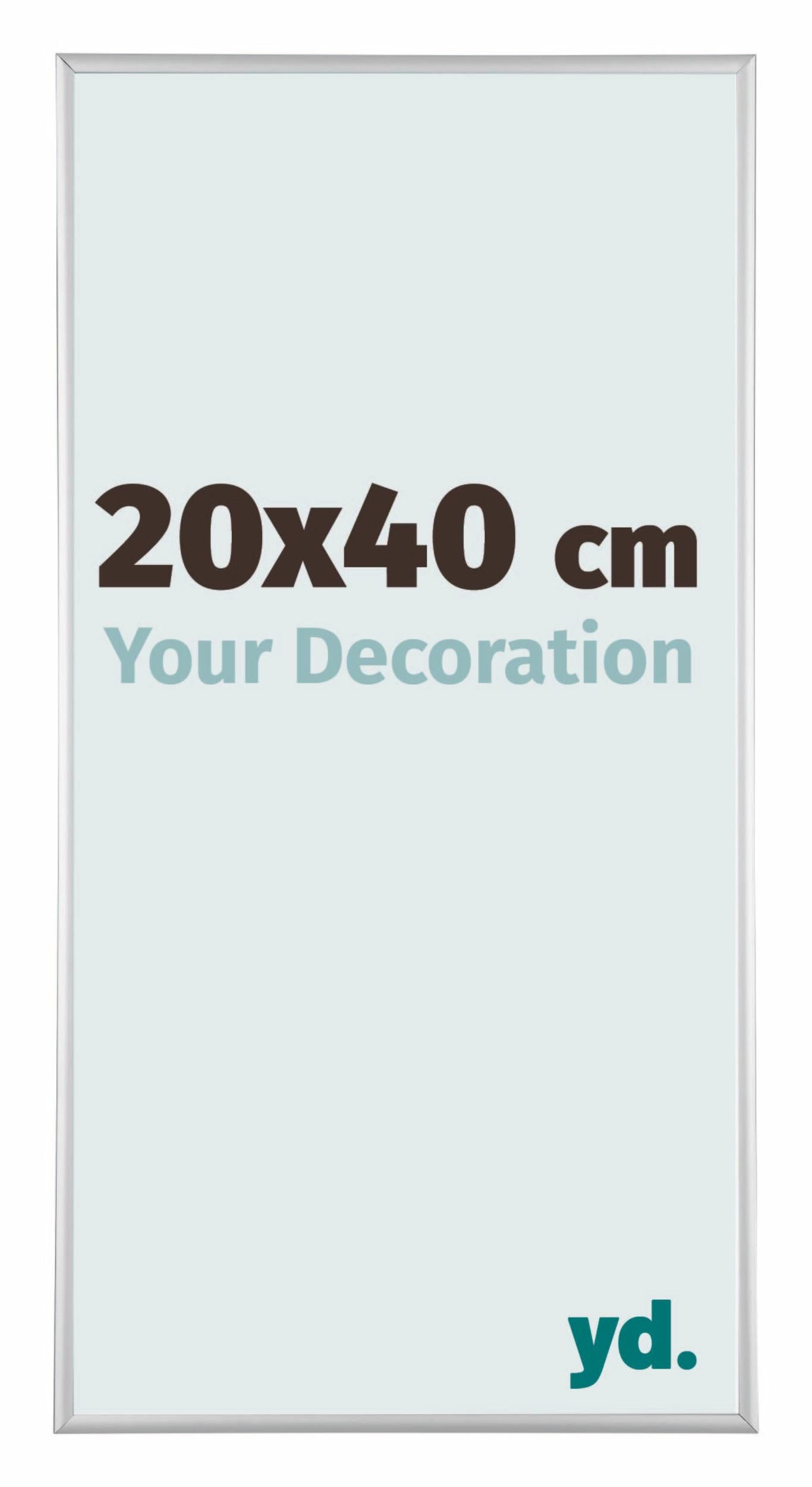 Your Decoration - Picture Frame 20x40 cm - Silver Matte - Decorative Wall Frame in Aluminium with Antireflection - Frame 20x40 - Kent