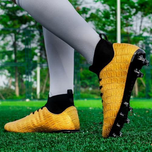 DHOVOR Boys Girls High-Top Soccer Cleats Youth Professional Football Cleats Unisex Lightweight Soccer Shoes for Kids4