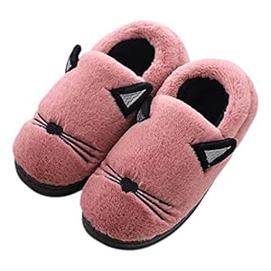 HUYP Women’s katoen pantoffels Fashion herfst en winter Leuke warme houten vloer Slip Indoor (Color : Red, Size : 35)