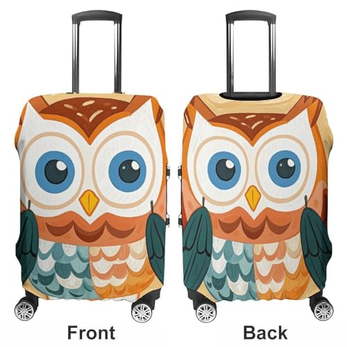 Travel Luggage Cover Elastic Suitcase Protector Anti-Scratch Washable Animal Cartoon Owls Cute Luggage Sleeve Tsa Approved Carry on Covers Baggage Cover Fits 18-32 Inch Luggages3