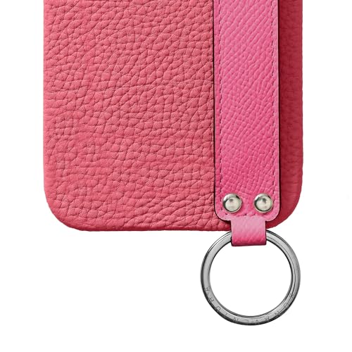 【ボナベンチュラ】 バックカバーケース (for iPhone15) ハンドル付き シュリンクレザー [アザレ × フューシャ] スマホケース ヨーロッパ最高級レザー 本革 プレゼント ギフト BWHT15-APHP