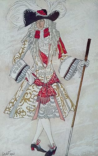 Pintura al óleo clásica sobre lienzo de Leon Bakst, alta fidelidad decorativa 60x90cm