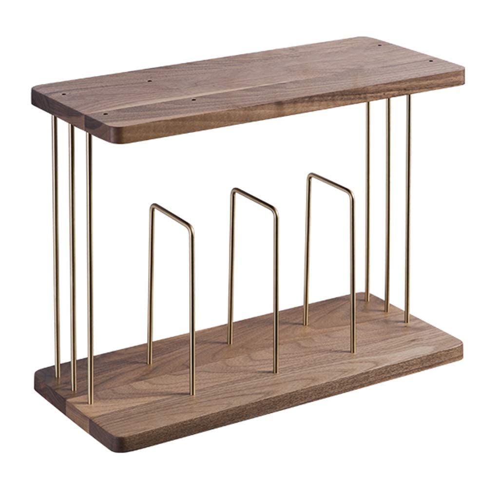 Étagères flottantes en noyer pour organiser votre bureau avec un rangement double couche en bois