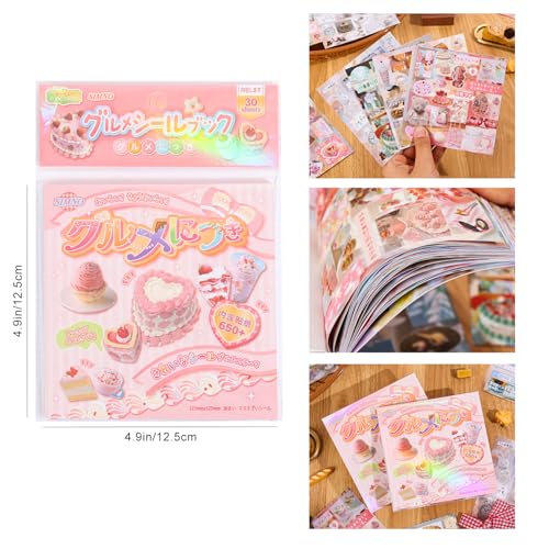 Image of Girl's Japanese Retro Sticker Book, Food and Daily Life Theme - 650+ Cute Old Showa Style Foodie Stickers, for DIY Scrapbooking Journaling Handbook Decoration