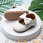 HsdsBebe Infant Baby Girls Mary Jane Flats Bow Non-Slip Soft Sole Princess Toddler First Walkers Sneaker Wedding Dress Shoes - Image 2