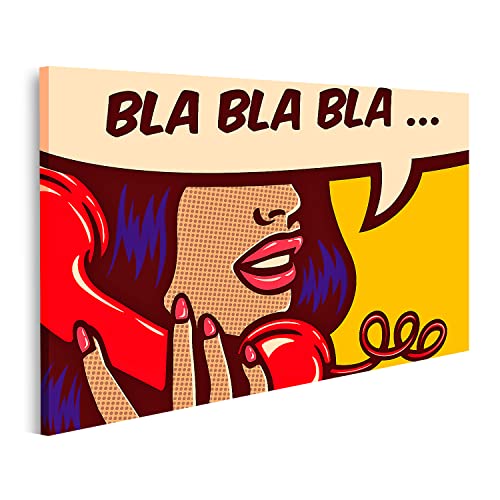 Tableau sur toile haut de gamme islandburner style pop art vintage fille téléphone imprimé