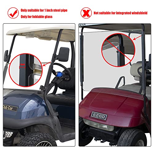 NOKINS Golf Cart No Drilling Folding Side Rearview Mirror HD Glass for