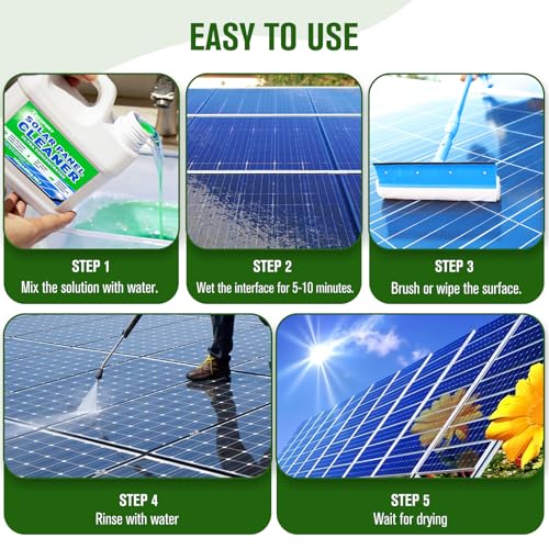 Limpador de painel solar (1 galão faz 600 galões), vidro super concentrado e limpeza de painel solar
