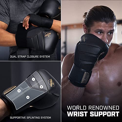 Image of Hayabusa T3 Boxing Gloves - Black /Gold, 12oz | Sparring Gloves, Muay Thai Gloves, Kickboxing Gloves, Heavy Bag Gloves, Boxing Gloves for Men and Women, Boxing Gloves