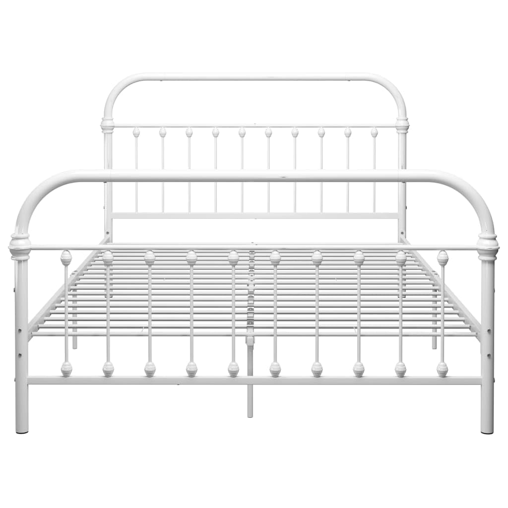 vidaXL Estructura de Cama Casa Dormitorio Robusta Duradera Mobiliario Moderna Cómodo Individual para Jóvenes de Metal Blanco 120x200 cm