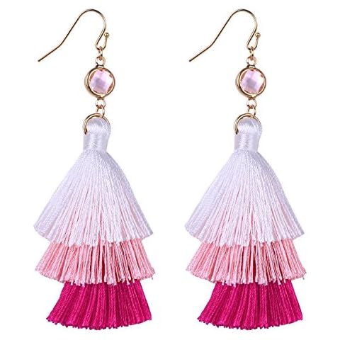 C·QUAN CHI Multilayer Tassel Drop Stud Earrings Handmade Women Errings Hoop Earrings Novelty Dangle Earrings Gifts For Women Cover