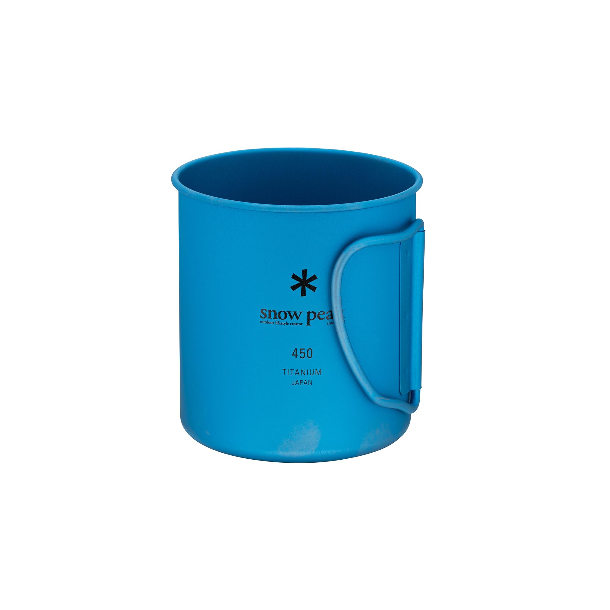 Snow Peak Titanium Single Walled Mug 450ml, Blau, Ultraleichter japanischer Titanbecher für Camping & Outdoor