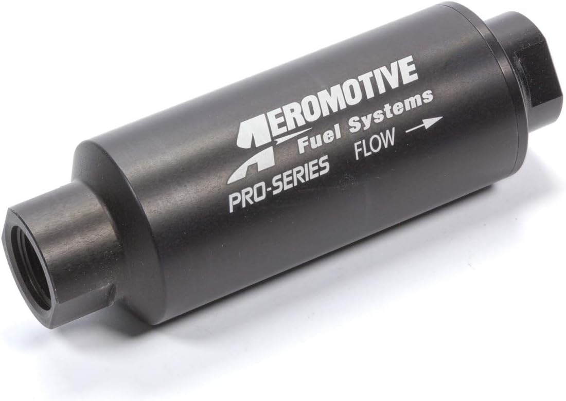 Aeromotive 12339 Filter, In-Line, 10-Micron Microglass Element, ORB-12 Port, Nickel-Chrome, Pro-Series, 2-1/2" OD