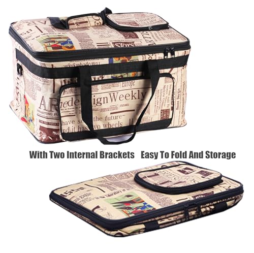 Image of Art and Craft Storage Organizer Bag Paint Art Supplies Storage Bag Arts Craft Tool Carrying Case Artist Travel Bags with Headband Foldable Waterproof Large Capacity Storage Tote Bag for Crafts Sewing