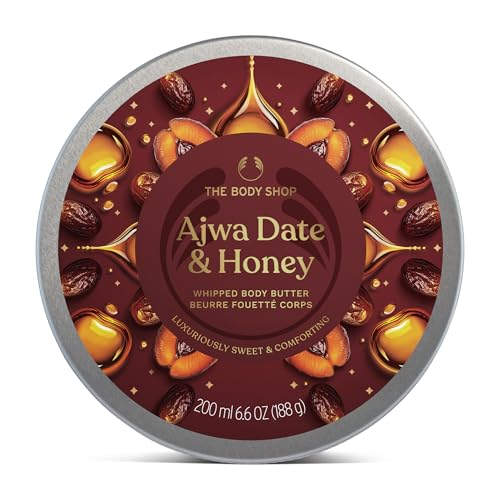 The Body Shop Body Butter | 96hr Nourishing Moisture for Dry Skin | Non-Greasy with Shea Butter for Smoother Softer Skin, Vegan, 200 ml / 6.4 oz (Adjwa Date & Honey)