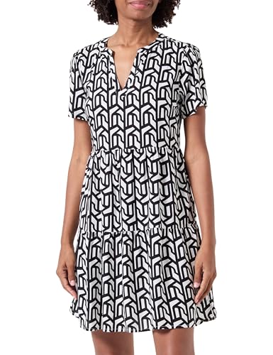 Only Onlzally Life S/S Thea Dress Noos Ptm Vestido de Verano, Negro/Blanco, L para Mujer