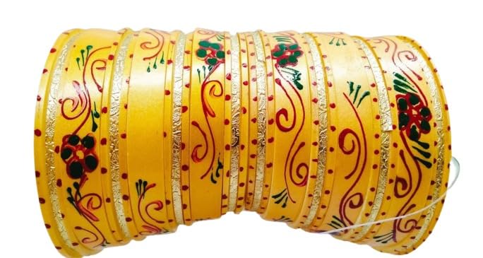 Alluring 7 Cut Yellow Color Rajasthani Rajputi Handcrafted Chooda/Chuda/Choora/Bangle Set for Wedding, Marriage, Anniversary, Party and Engagement. (2.4) (B0D1VWTY2S) Amazon Price History, Amazon Price Tracker