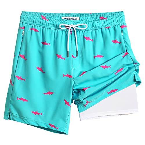 Image of maamgic 2 in 1 Mens Swim Trunks 7 Inch Swim Shorts Swim Suits Board Shorts