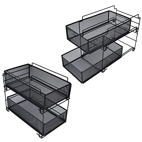 Étagère à Tiroirs De Cuisine, Forte Capacité De Charge, Design En Maille, Tiroir De Rangement De Cuisine, étagère De Cuisine Multicouche Coulissante Sous le Tiroir De L'évier