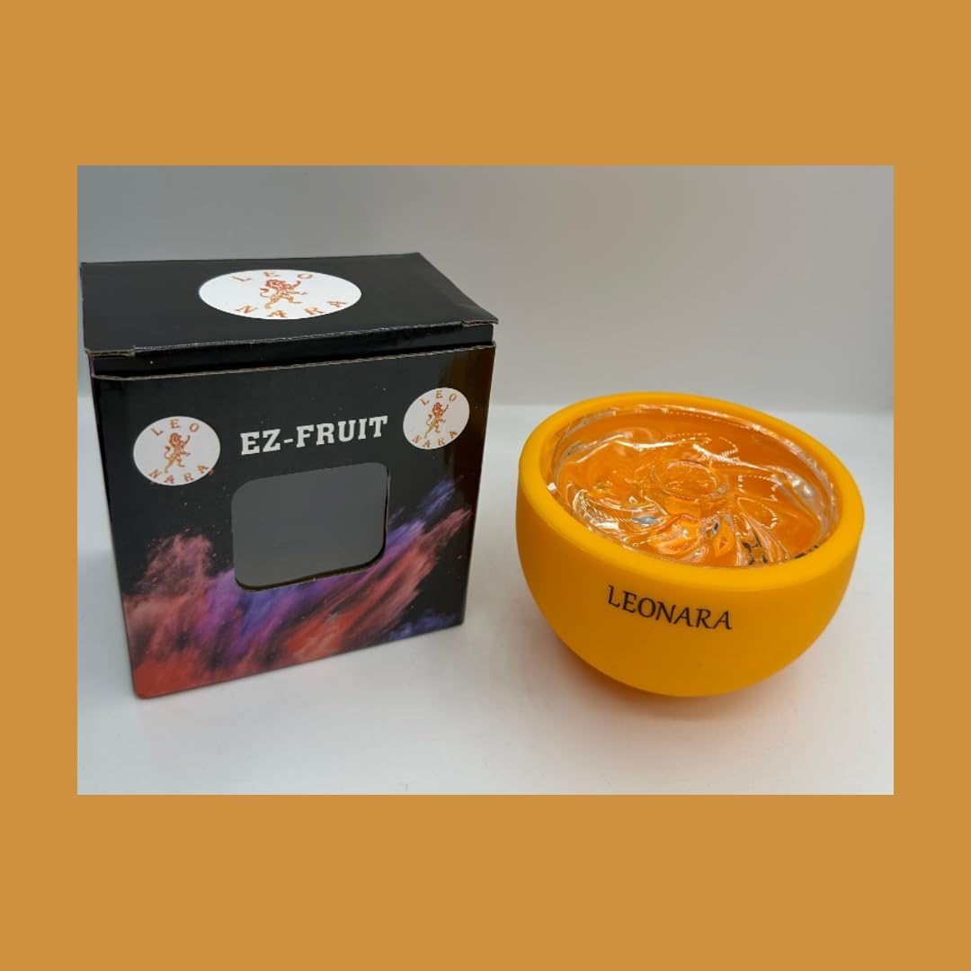Leo Nara EZ-FRUIT Hookah Head [Premium orange silicone exterior and elegant glass interior](Durable and long lasting hookah head) (2)