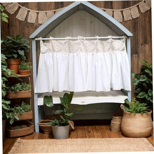 Rideaux courts en dentelle blanche 47x25'' cuisine - 5