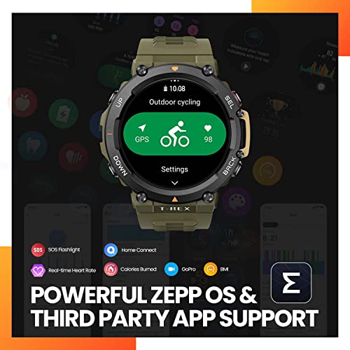 Amazfit-T-Rex-2-Premium-Multisport-GPS-Sports-Watch-Real-time-Navigation-Strength-Exercise-150-Sports-Modes10-ATM-Waterproof-Heart-Rate-SpO2-Monitoring-and-24-day-Long-Battery-LifeEmber-Black