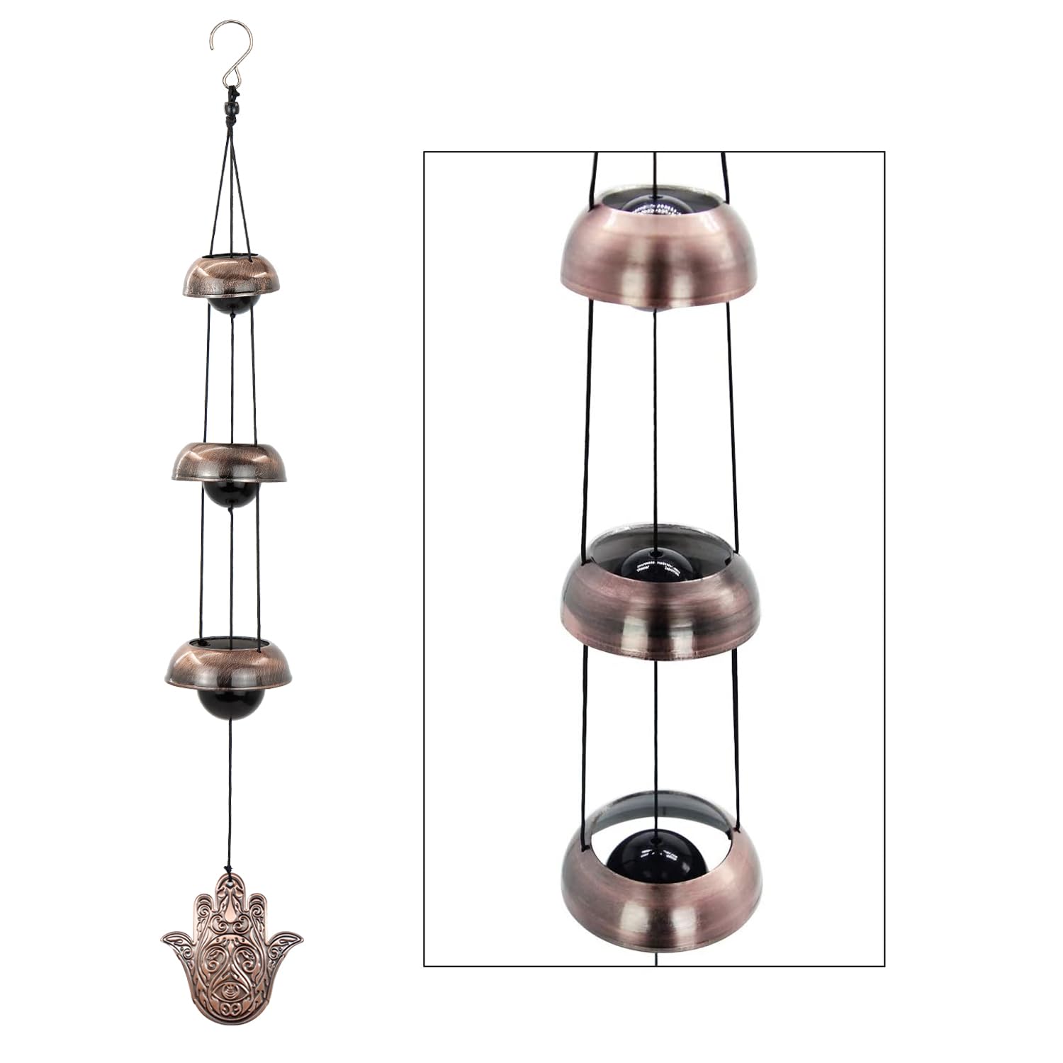 Temple Wind Chime, Red Copper Wind Chimes,Feng Shui Wind Chimes