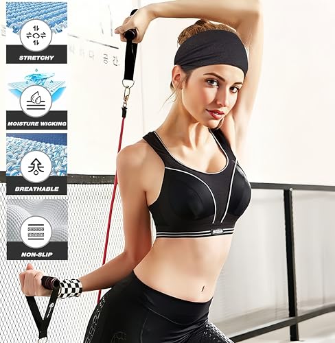 Image of Sweat Headbands for Men,6 Pack Workout Sports Hairband for Gym, Ideal for Fitness,Running,Cycling,Hike