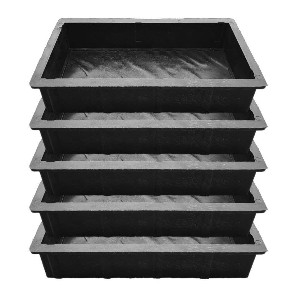 Reyal black Rubber 12" X 6" MARBLE Paver Block mould(60mm) Interlocking Paver Mould (Pack of 5)