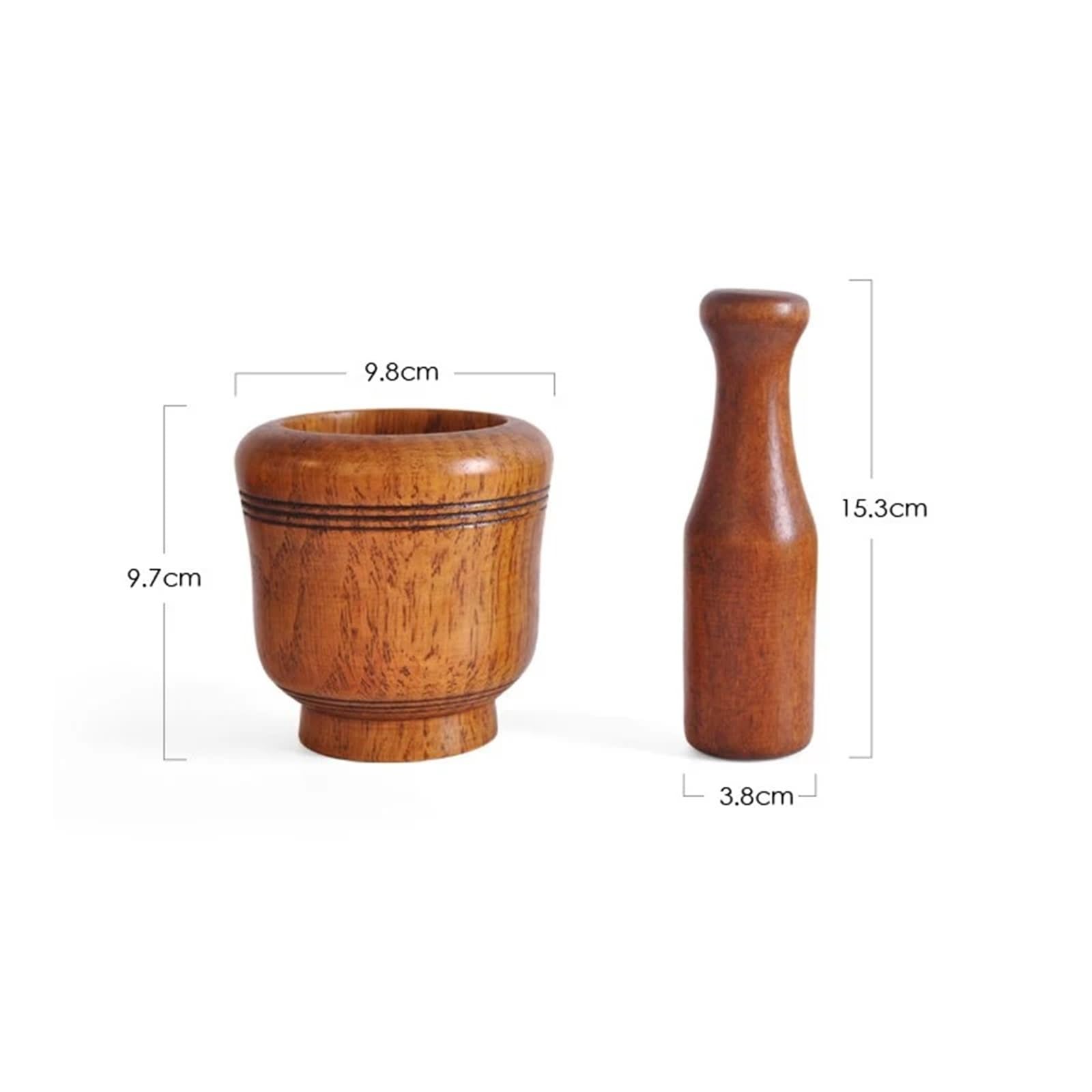 Młynek i tłuczek, 1/2 szt. Zestaw tłuczków do moździerza z żywicy Drewniany młynek do przypraw i czosnku(15 X 14 X 10 2pcs)