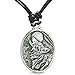Amulet Howling Wolf Moon Wild Powers Lucky Charm Leather Pendant Necklace