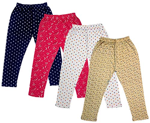 Image of IndiWeaves Girl's Regular Fit Cotton Capri Pants (71800-144145146149-IW-N-P4-26 Beige, White, Magenta, Navy Blue 6 Years-7 Years)