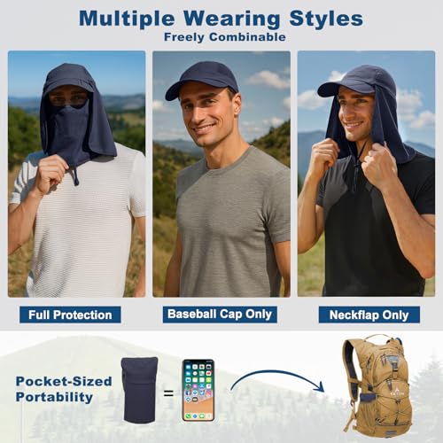Surblue Neck Face Flap Outdoor Cap UV Protection Sun Hats Fishing Hat Quick-Drying UPF50+4