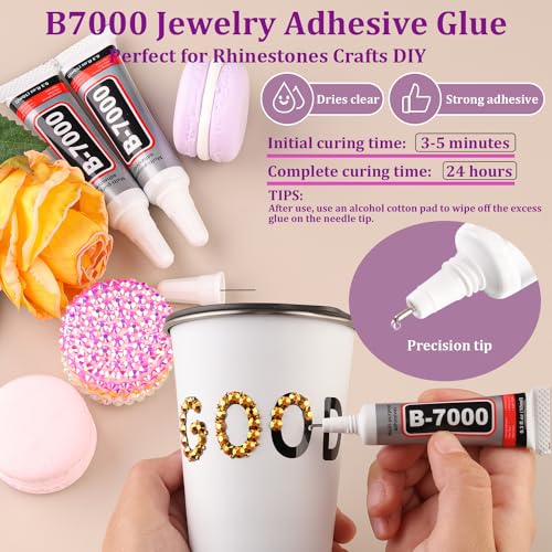 Image of 25000Pcs Resin Rhinestones for Crafting, Mine Gold 2-6mm Mixed Sizes Non Hotfix Flatback Gems with 1Pcs Glue, Bedazzling Crystal for DIY Craft Clothing Mugs Tumblers Shoes Fabric Decor Nail Art