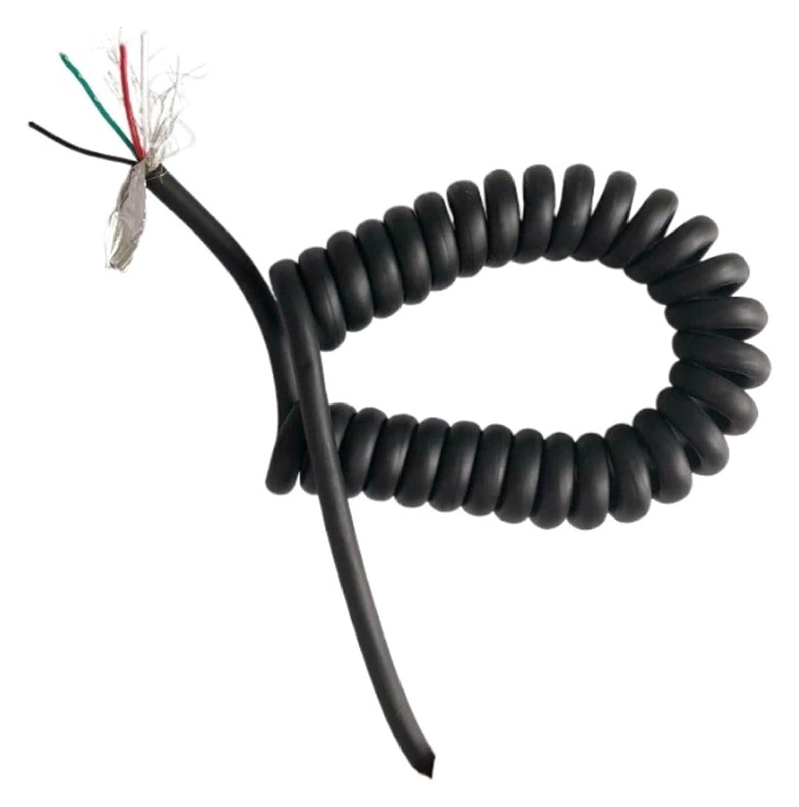 Cable telefónico Cable flexible de resorte en espiral, cable espiral mate de 22 AWG, 4 núcleos, 0,3 mm², extensión de 1 metro, 5 metros, 7 metros, 10 metros, resorte telescópico.(Stretch 3 meter)