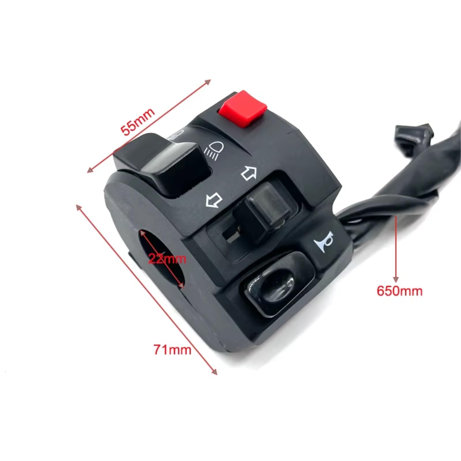 Controllo Manubrio Interruttore Moto Da 22mm Per Pulsante Clacson Universale Indicatori Di Direzione Pulsanti Avvio Luce Fendinebbia Elettrici Comando Manubrio(1pcs left)